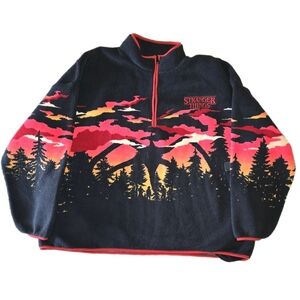 Netflix Stranger Things Men's Faux Shearling Quarter-Zip Jacket 3XL New w/ Tags